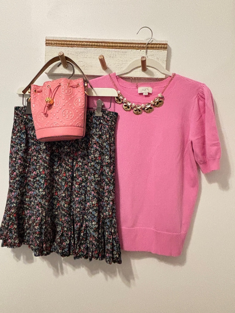 Loft Floral Tiered Skirt